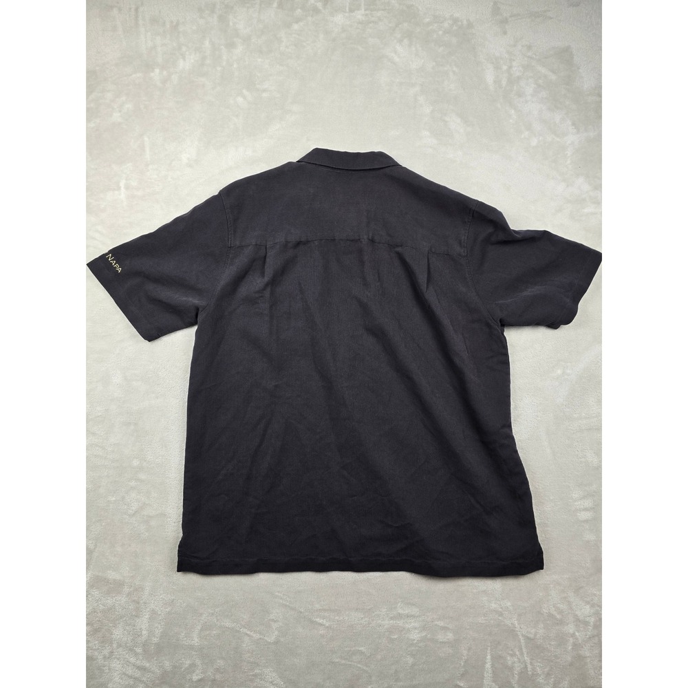 Cubavera Button Up Shirt Mens XL Black Mumm Napa Hawaiian Rayon Blend Pocket - Picture 6 of 7